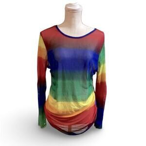 Rouge Collection Mesh Rainbow Top